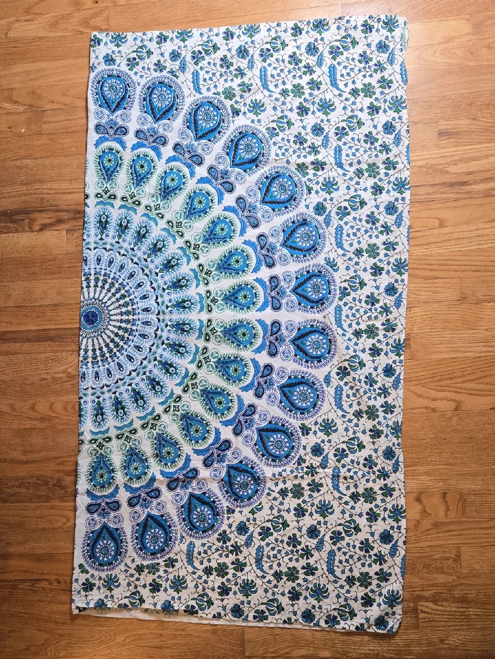 AmericanFlat boho Mandala Peacock white blue green wall tapestry